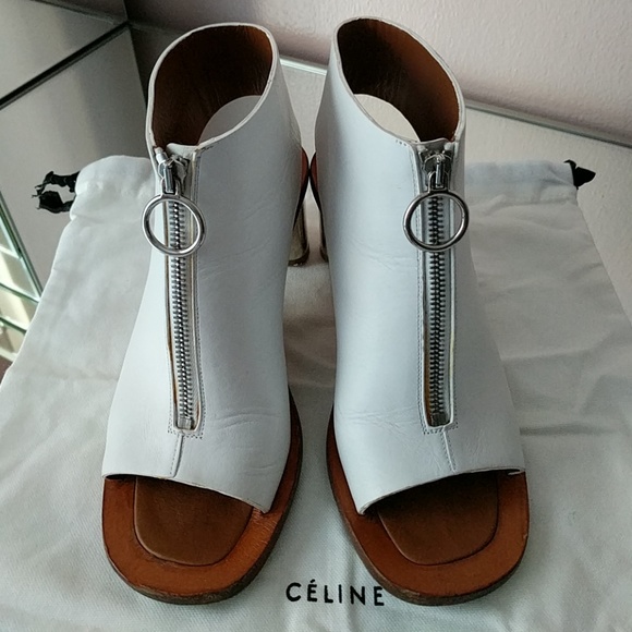 Celine Shoes - Céline Bam Bam Zipped Open-toe Booties